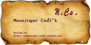 Messinger Csák névjegykártya